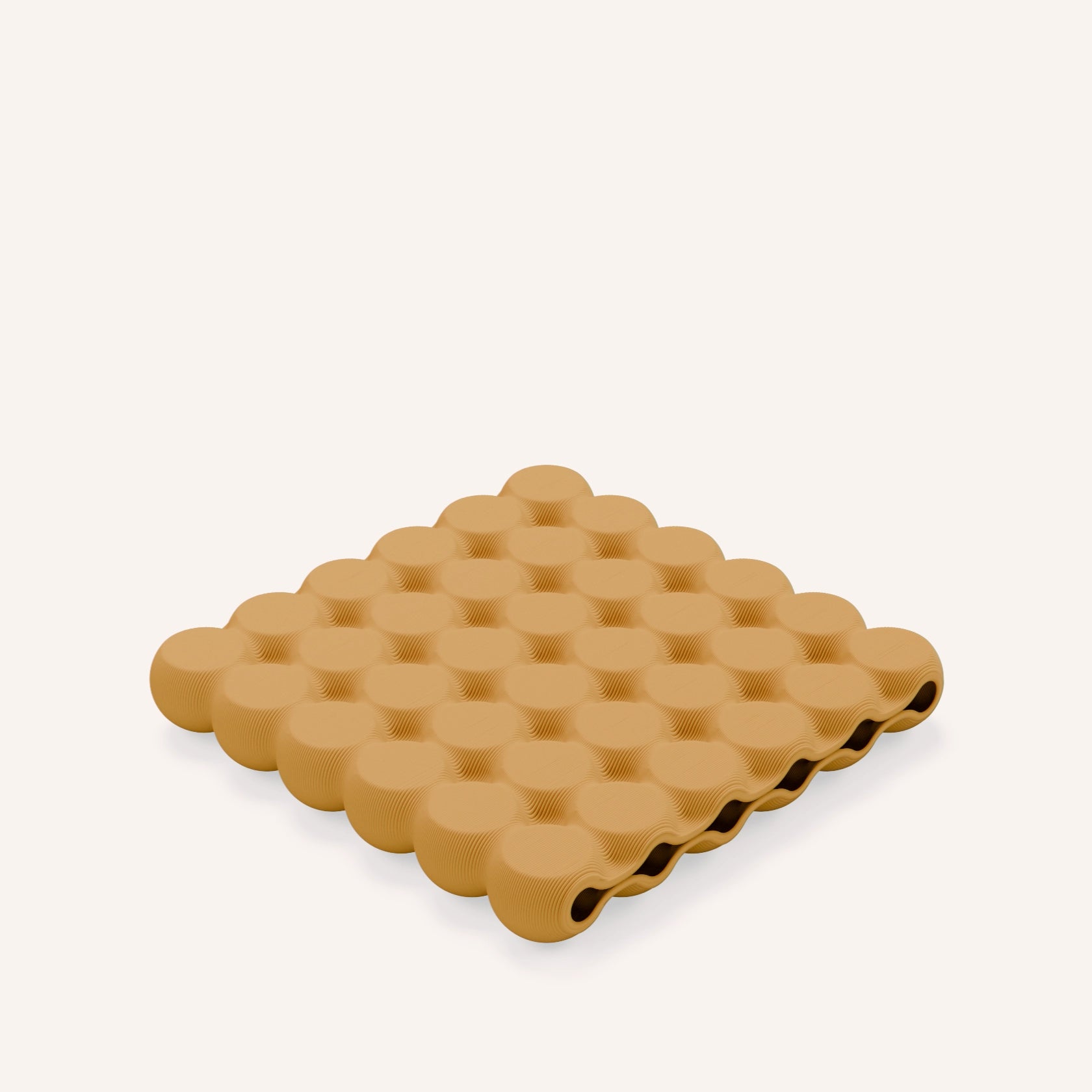 BubbleBar.Coaster.6x6 in ochre by Layerd.Studio
